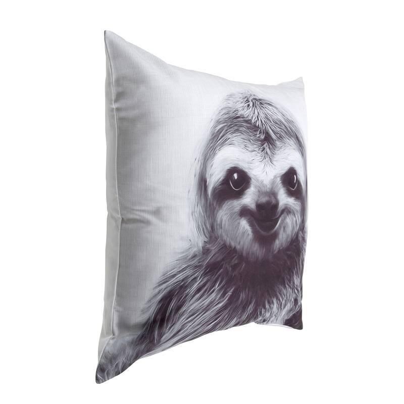 Kate and Laurel Como Sloth Print Throw Pillow Cover