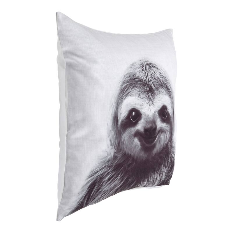 Kate and Laurel Como Sloth Print Throw Pillow Cover