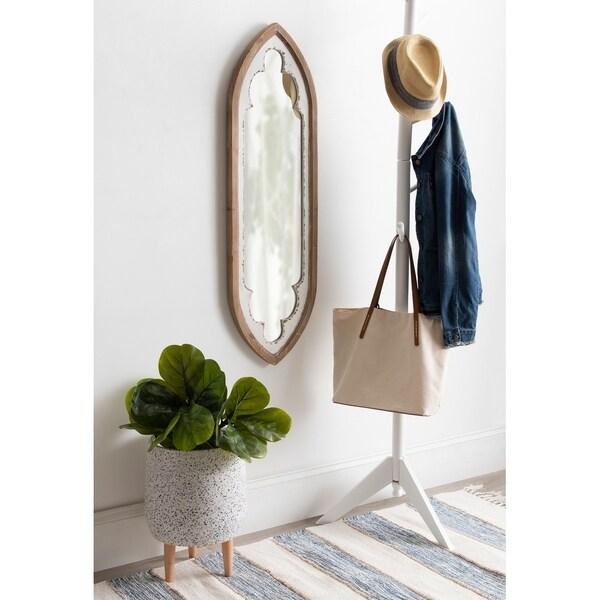 Kate and Laurel Manisha Black Wood Framed Panel Wall Mirror