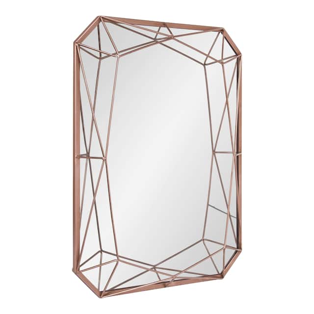 Kate and Laurel Keyleigh Rectangle Metal Accent Wall Mirror - 22x28 - Rose Gold