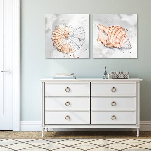 Blush Shell by PI Creative Art 2 Piece Wrapped Canvas Art Set