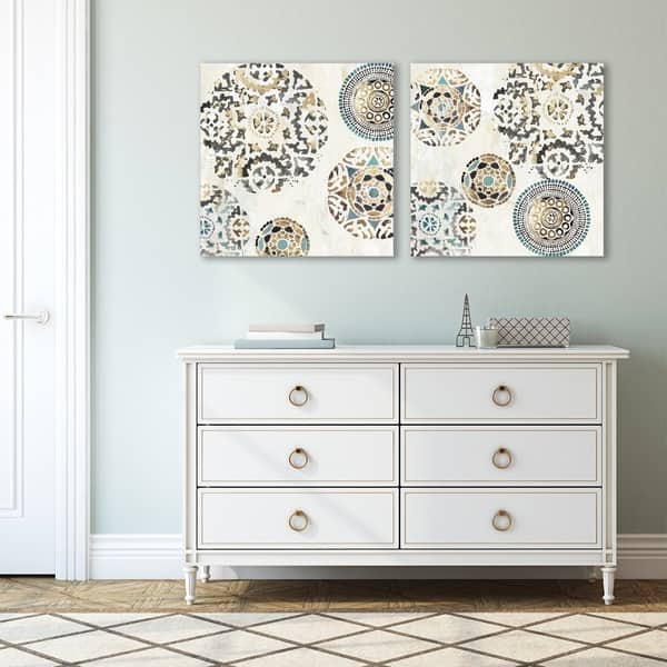 Rounded by PI Creative Art 2 Piece Wrapped Canvas Art Set - Bed Bath ...