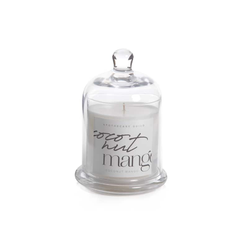 Coconut Mango Scented Candle Jar with Glass Dome