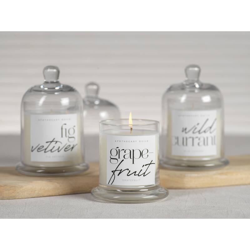Grapefruit Scented Candle Jar with Glass Dome