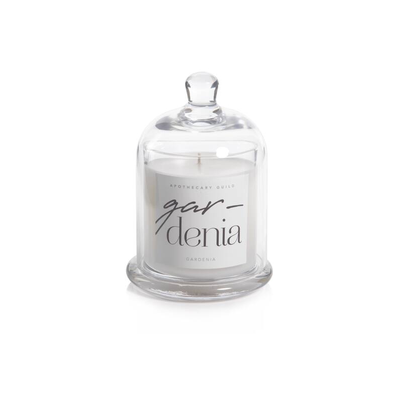 Gardenia Scented Candle Jar with Glass Dome