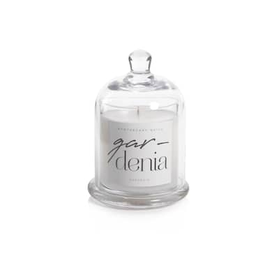Gardenia Scented Candle Jar with Glass Dome