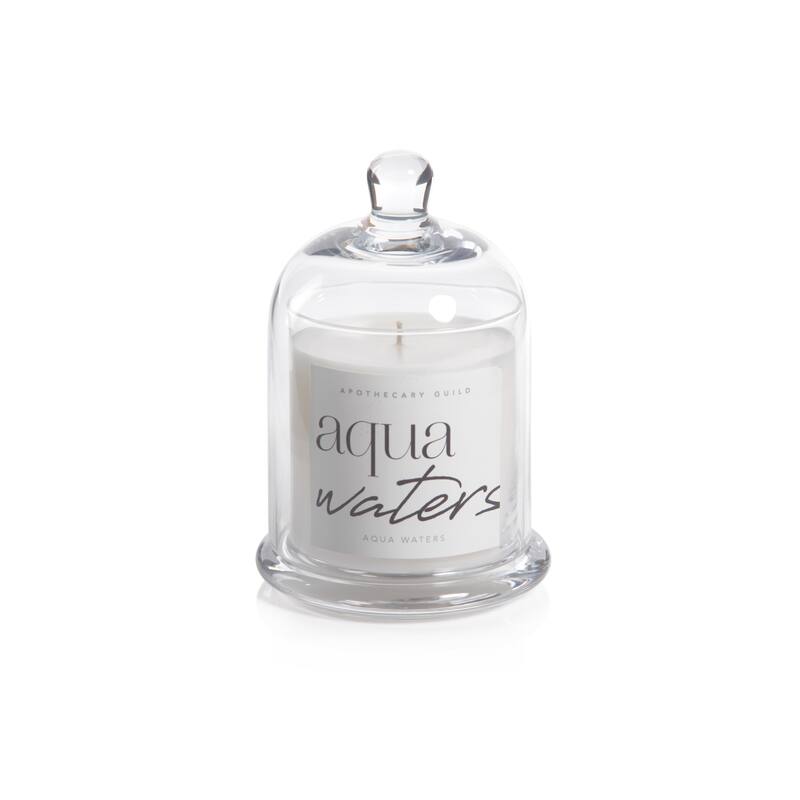 Aqua Waters Scented Candle Jar with Glass Dome
