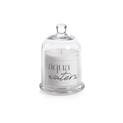 Aqua Waters Scented Candle Jar with Glass Dome
