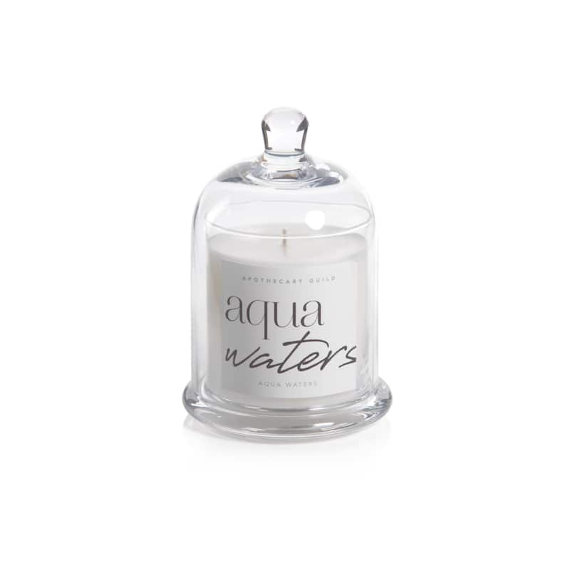 Aqua Waters Scented Candle Jar with Glass Dome