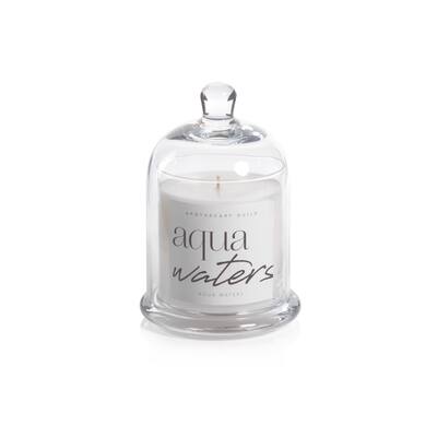 Aqua Waters Scented Candle Jar with Glass Dome