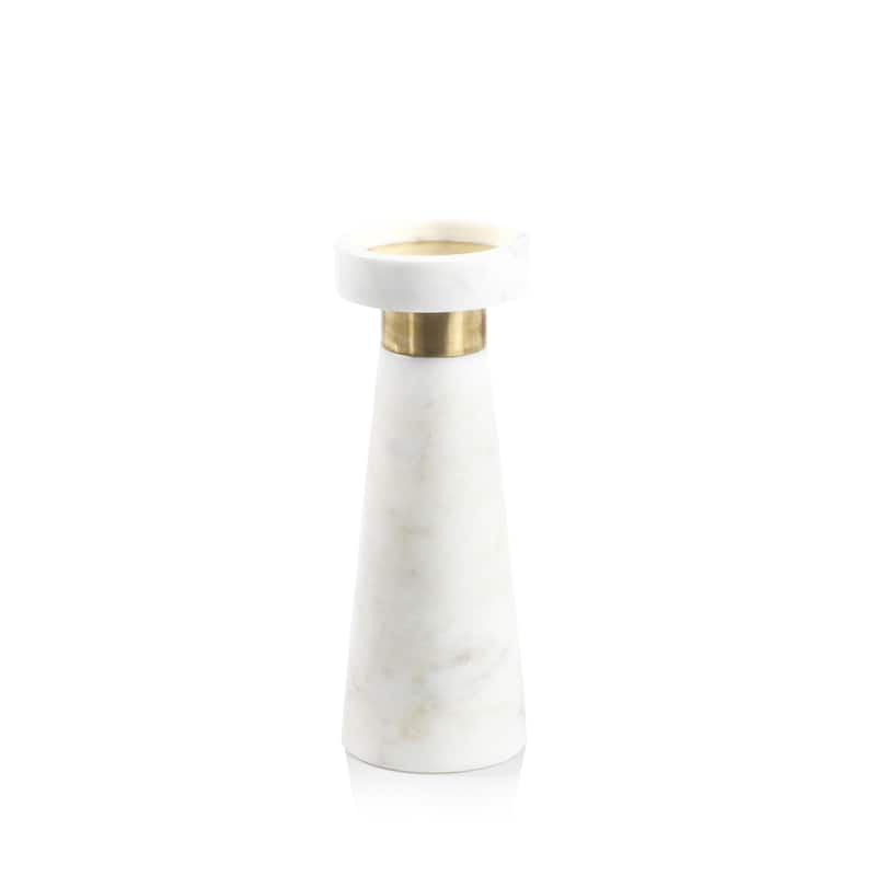 Mannara Marble Pillar Candle Holder - 10" Tall