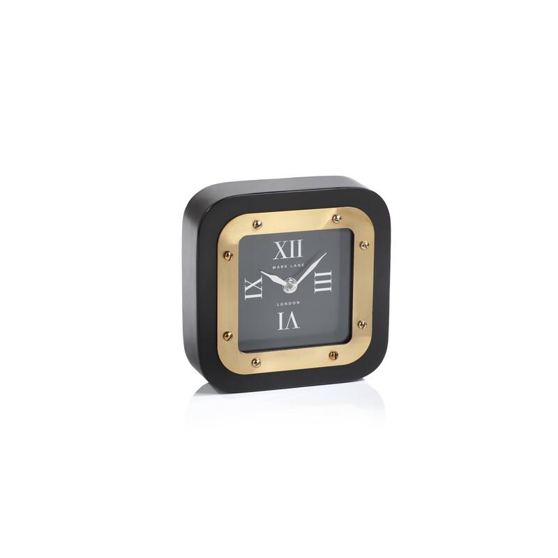 Mark Lane Black Table Clock - 6.75"square x 2"depth