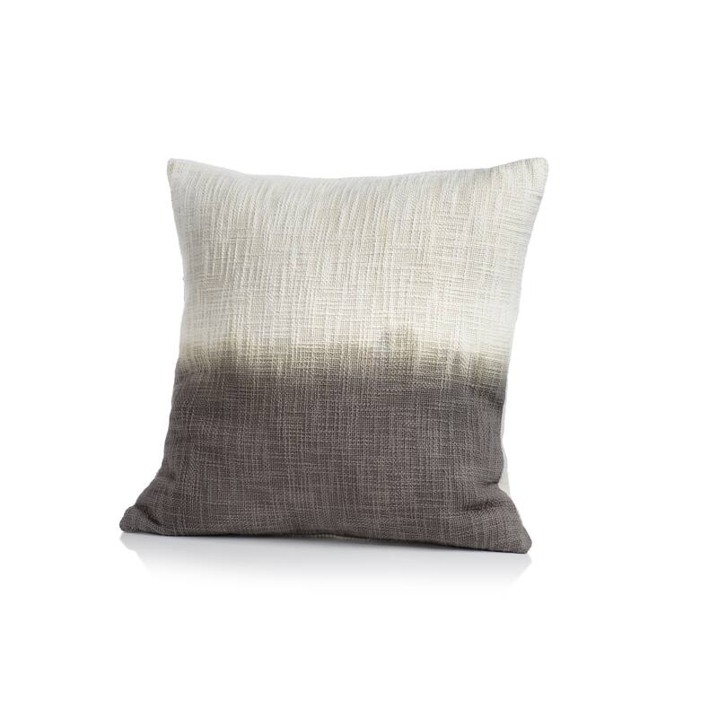 Naxos Tie Dye Gray Ombre Cotton Throw Pillow - 18" x 18"