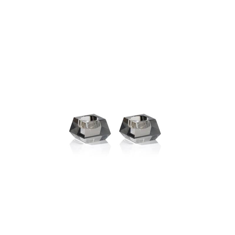 Davi Crystal Tealight Candle Holders, Set of 2