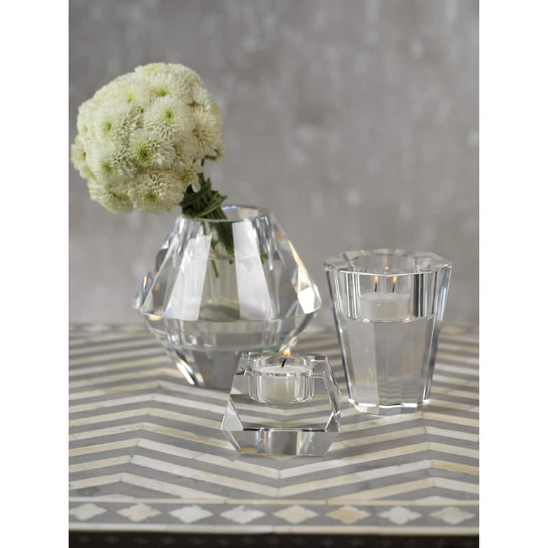 Davi Crystal Tealight Candle Holders, Set of 2