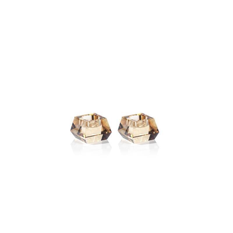 Davi Crystal Tealight Candle Holders, Set of 2