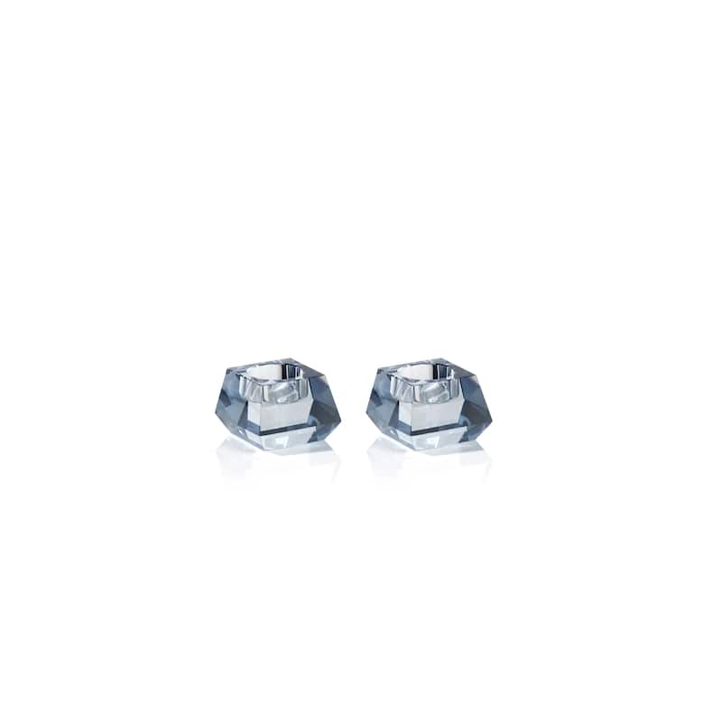 Davi Crystal Tealight Candle Holders, Set of 2