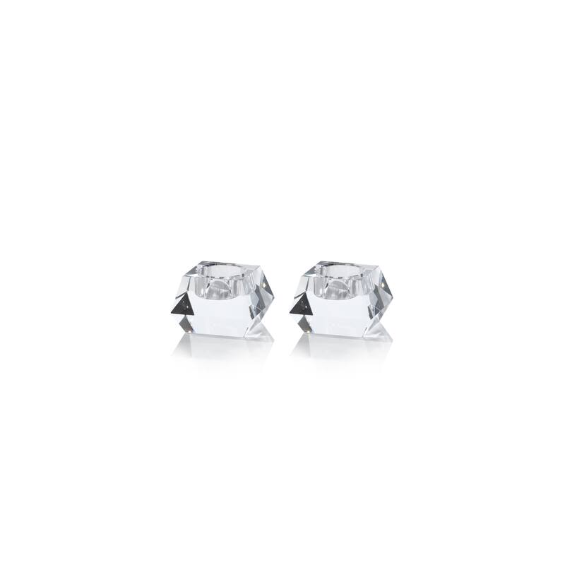 Davi Crystal Tealight Candle Holders, Set of 2
