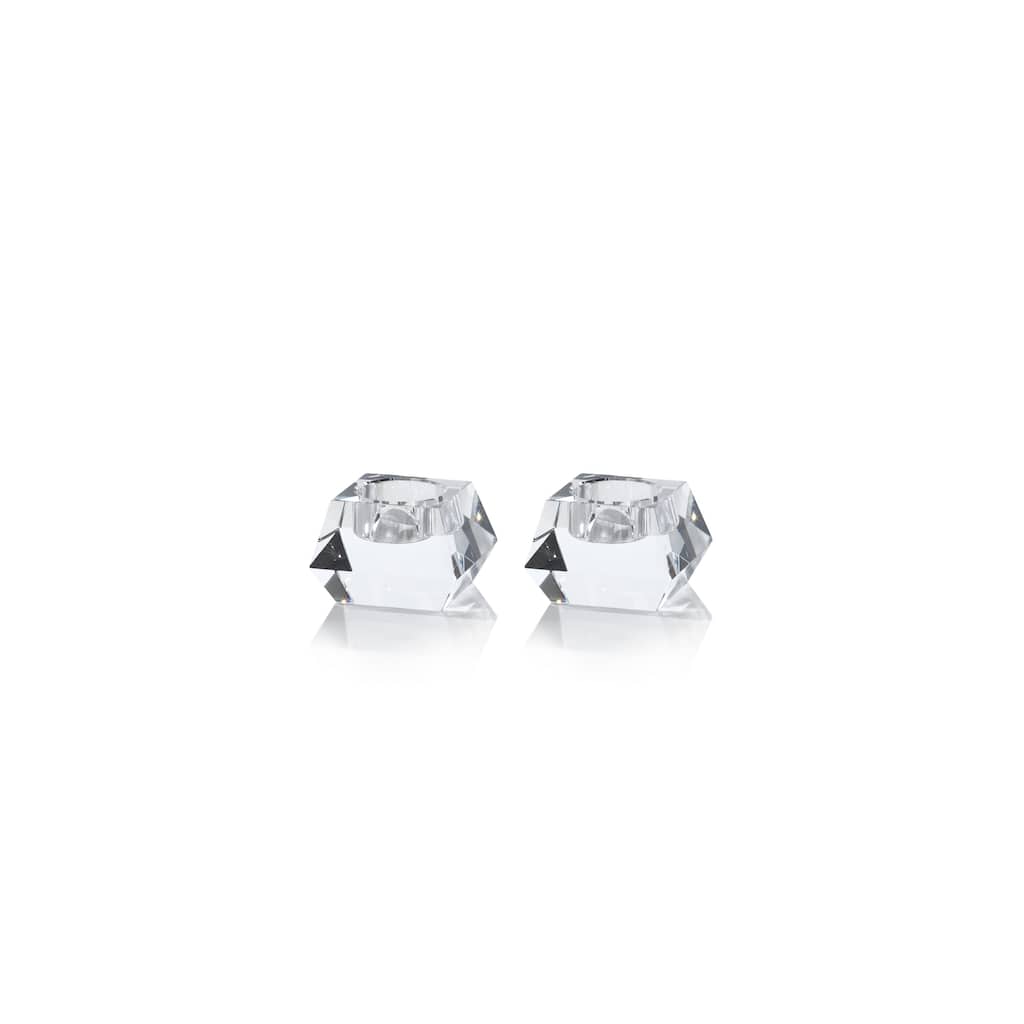 Davi Crystal Tealight Candle Holders, Set of 2