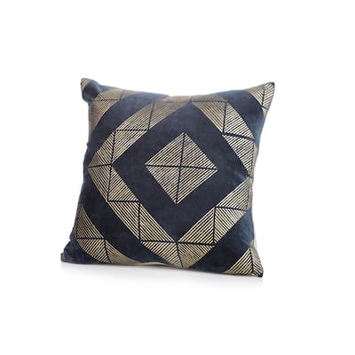 Chantel Midnight Blue Cotton Throw Pillow