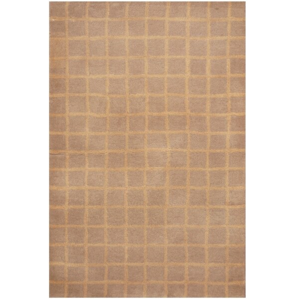 Handmade One-of-a-Kind Tibetan Wool Rug (India) - 2'6 x 4'