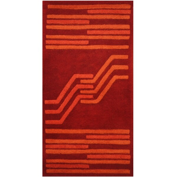 Handmade One-of-a-Kind Tibetan Wool Rug (India) - 2'4 x 4'5