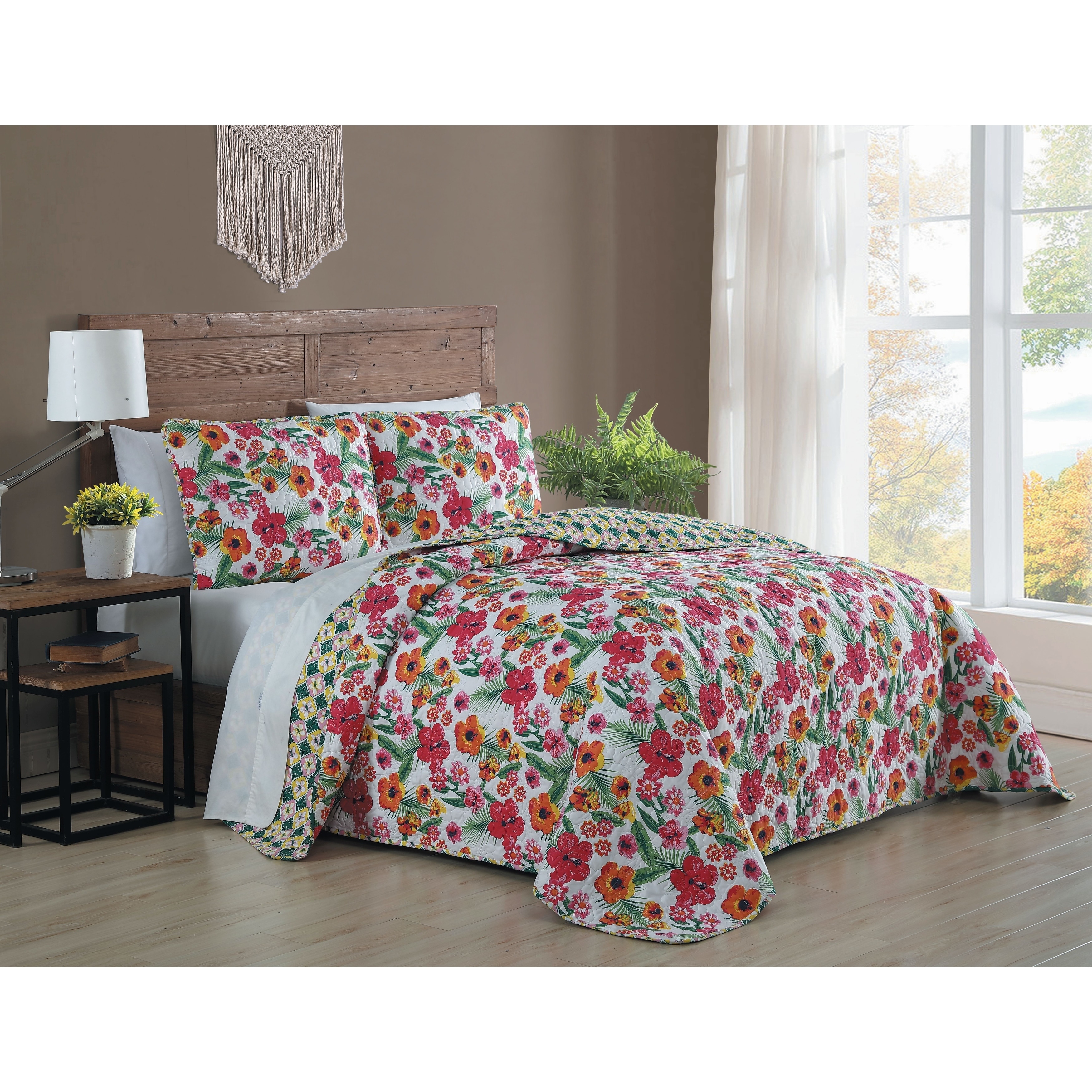 Poppy Floral Summer Duvet Quilt Cover Bedding Bed Linens Set