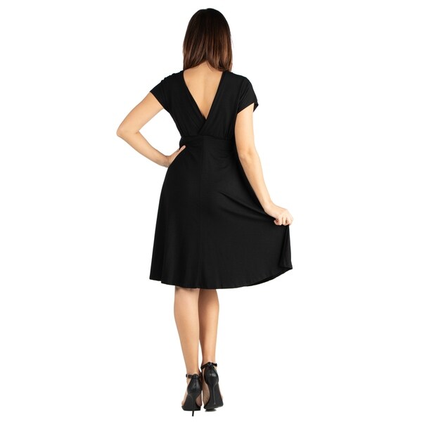 black flowy knee length dress