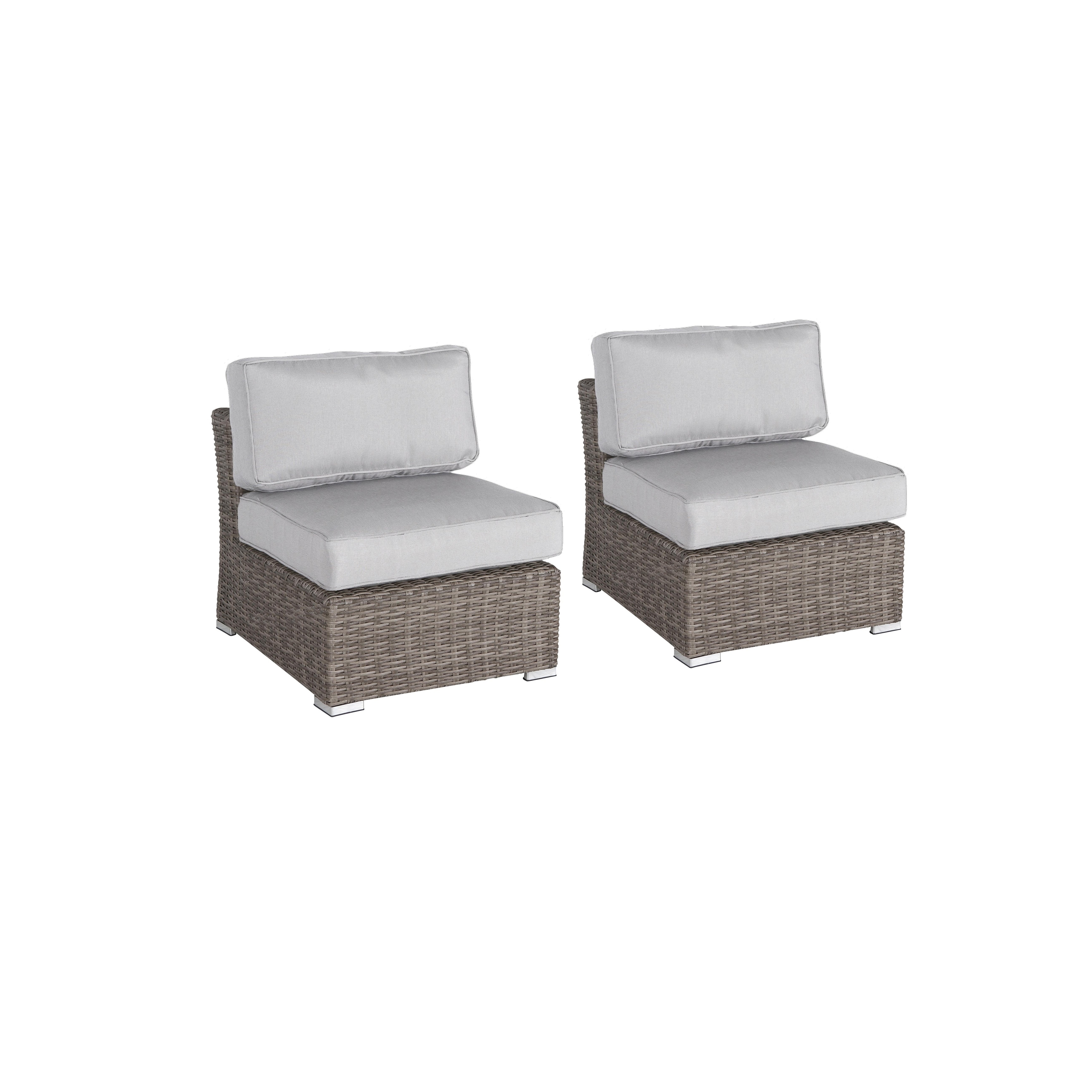 2 Piece Rattan Seating Group With Cushions Overstock 27964982
