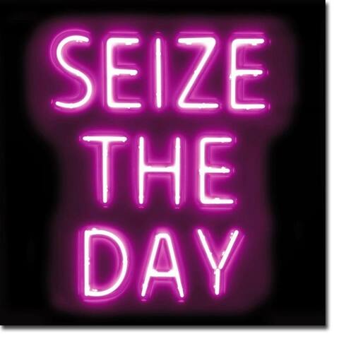 Artistic Home Gallery Hailey Carr 'Seize the Day' Neon Sign Gallery Wrapped Canvas Giclee Art