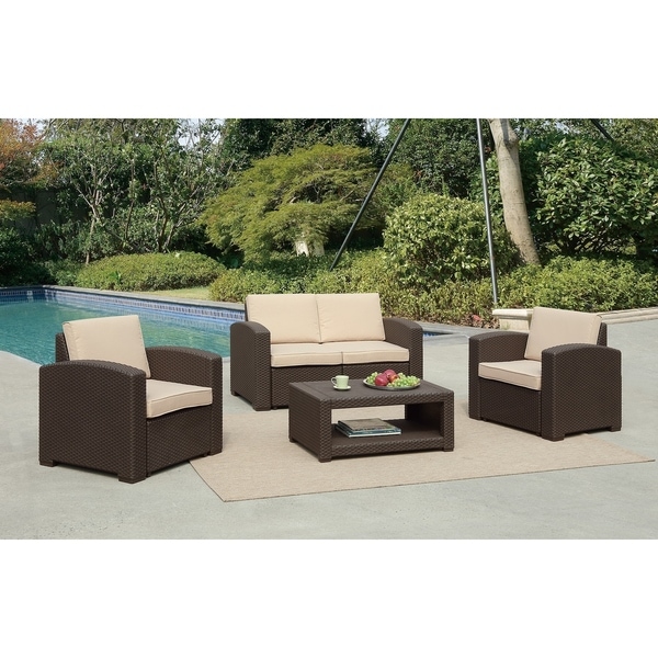 Shop Antoinette Coastal 4 Piece Sofa Set with Cushions ... Shop Antoinette Coastal 4 Piece Sofa Set with Cushions ... on Safavieh Outdoor Living Granton 5 Pc Living Set id=72524