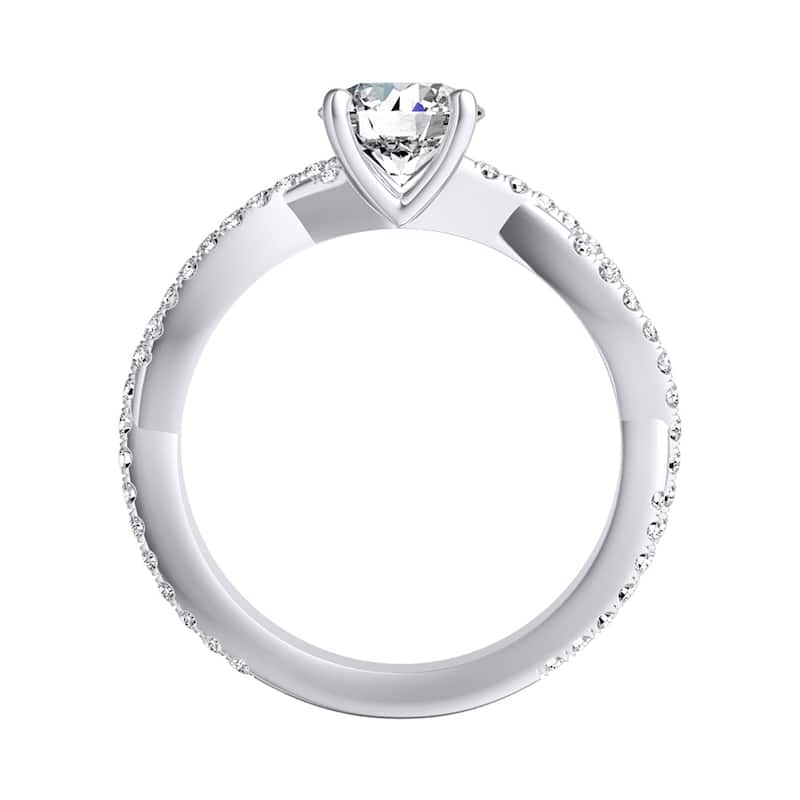 Auriya 14k Gold 1ctw Twisted Round Diamond Engagement Ring GIA Certified (G-H, VS1-VS2)
