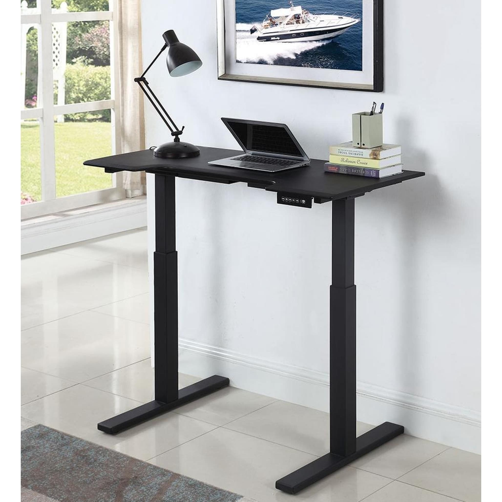 Shop Electric Power Adjustable Height Sit Standing Desk With 2