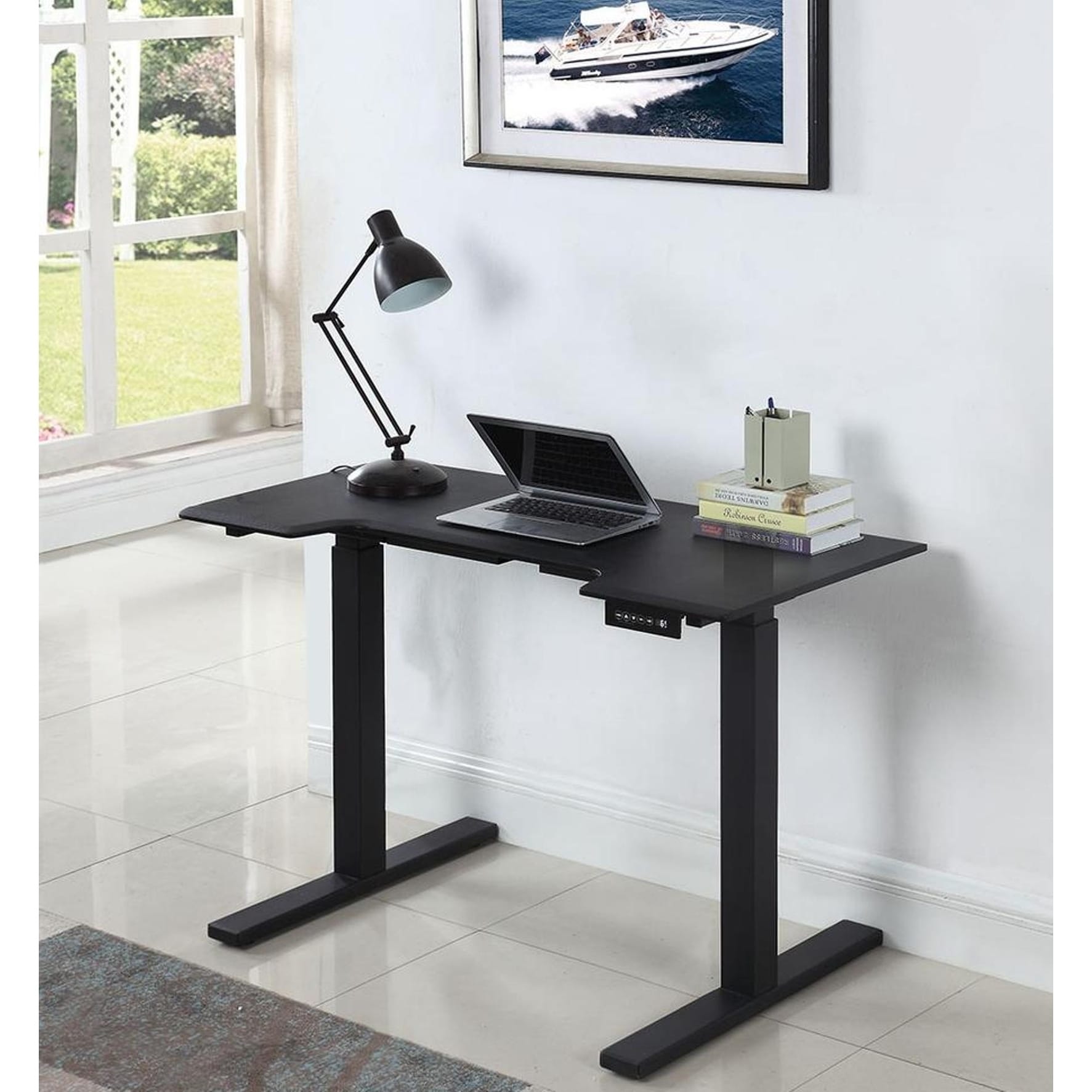 Shop Electric Power Adjustable Height Sit Standing Desk With 2