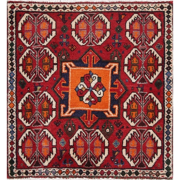 Ardebil Geometric Hand-Knotted Wool Persian Oriental Rug - 2'2" x 2'2" Square