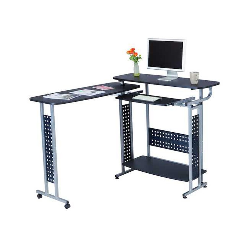 Safco Scoot Shift Standing Height Desk with Rotating Work Surface - Black