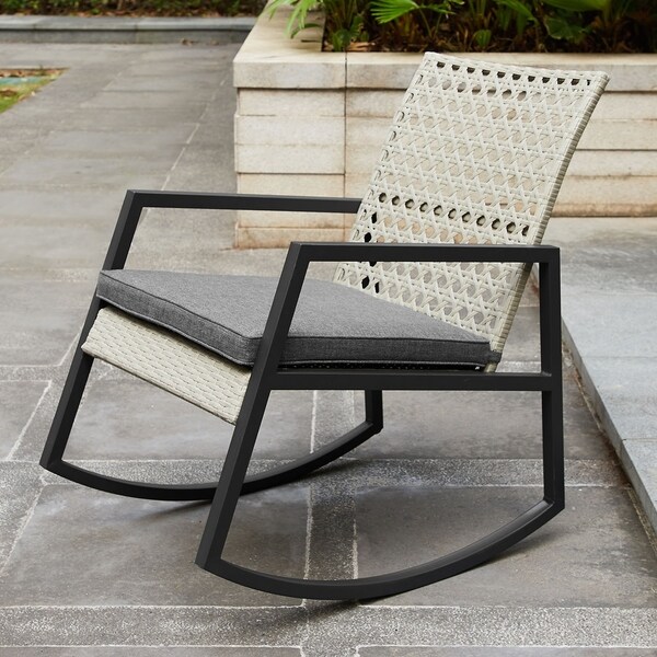 light grey rocking chair