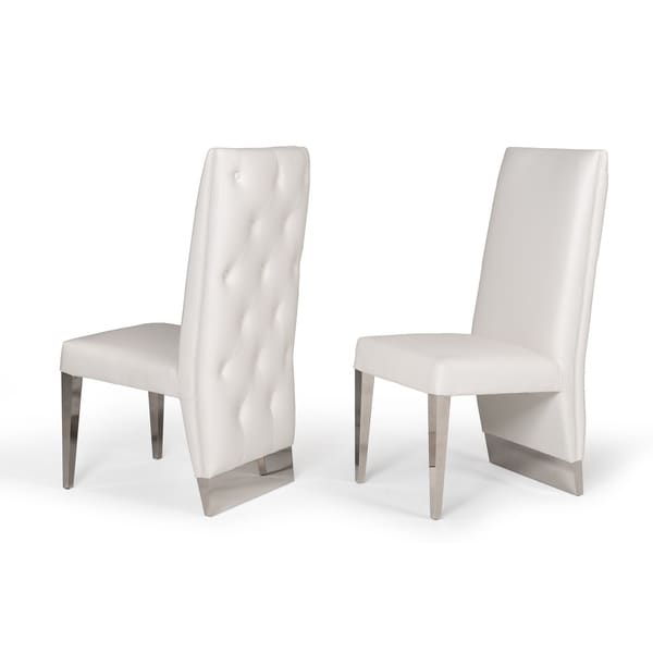 Shop Modrest Kilson Modern White Leatherette & Stainless ...