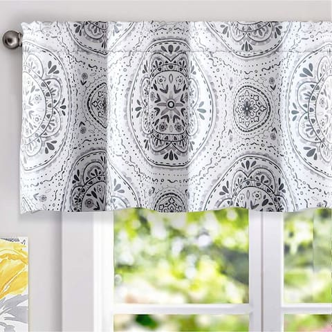 DriftAway Lucia Medallion Pattern Lined Window Valance - 52" width x 18" length - 52" width x 18" length