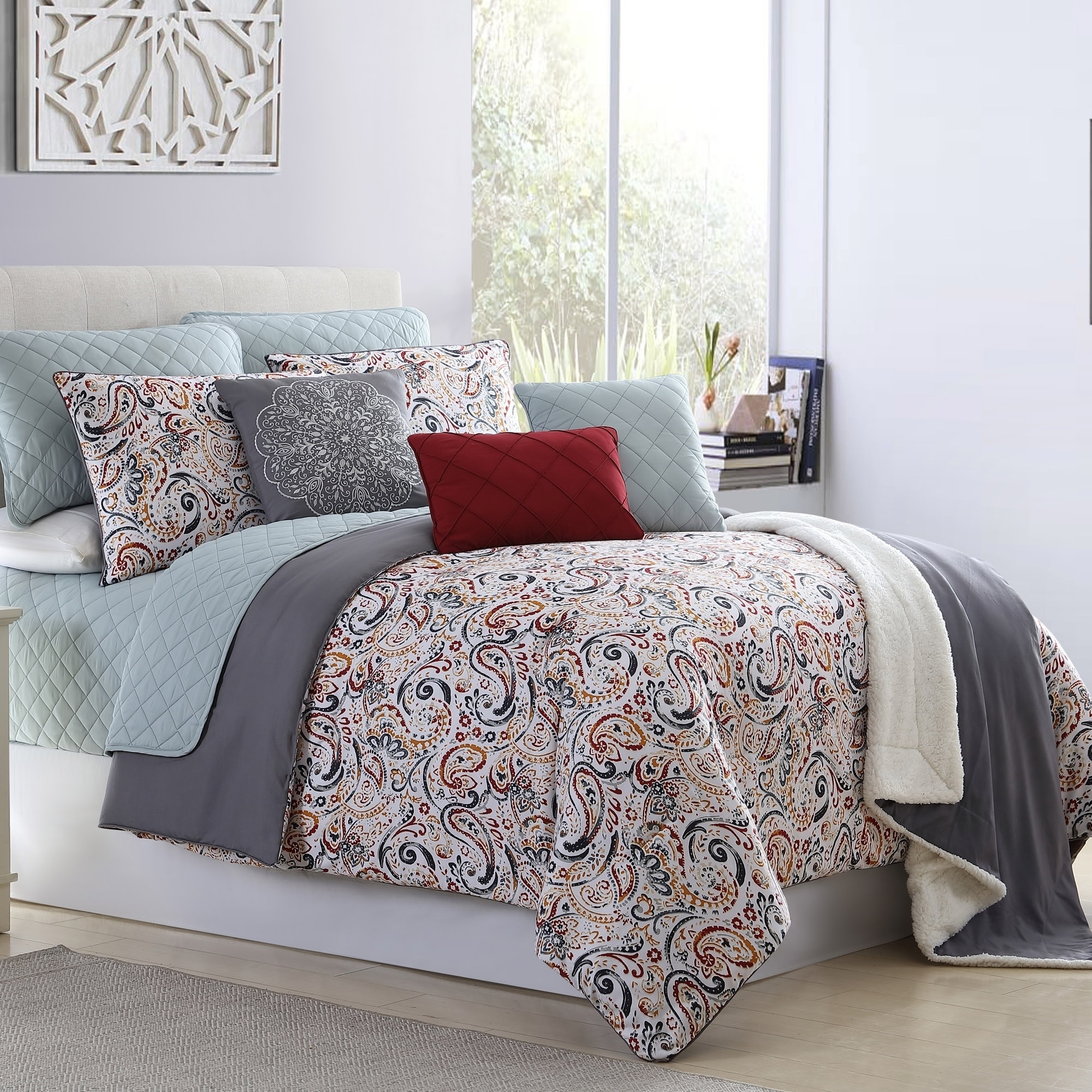 Shop Modern Threads Gaia Paisley 10 Piece Comforter And Coverlet
