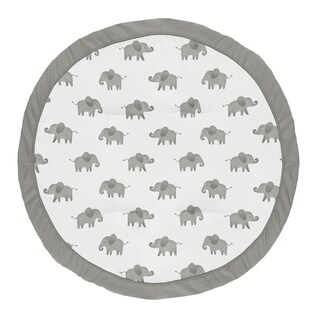 Sweet Jojo Designs Grey and White Mint Watercolor Elephant Safari Collection Baby Tummy Time Playmat
