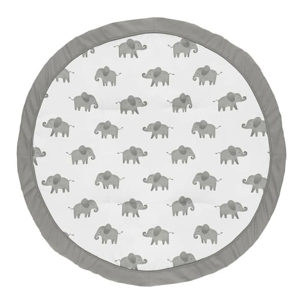 slide 2 of 2, Sweet Jojo Designs Grey and White Mint Watercolor Elephant Safari Collection Baby Tummy Time Playmat