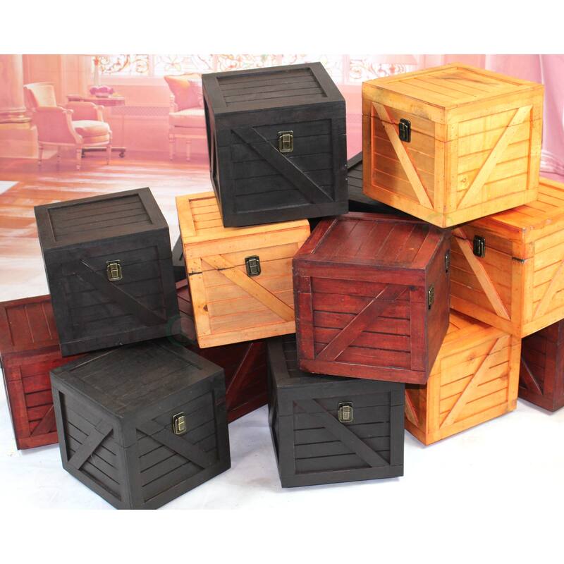 Wooden Stackable Lidded Crate