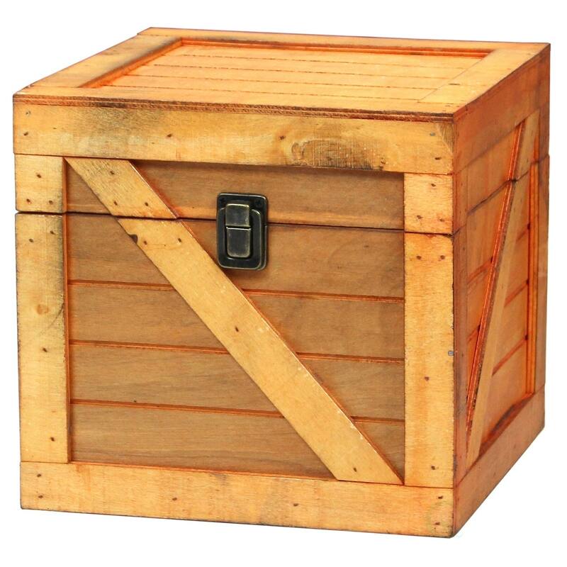 Wooden Stackable Lidded Crate - Butterscotch