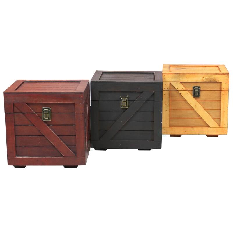Wooden Stackable Lidded Crate