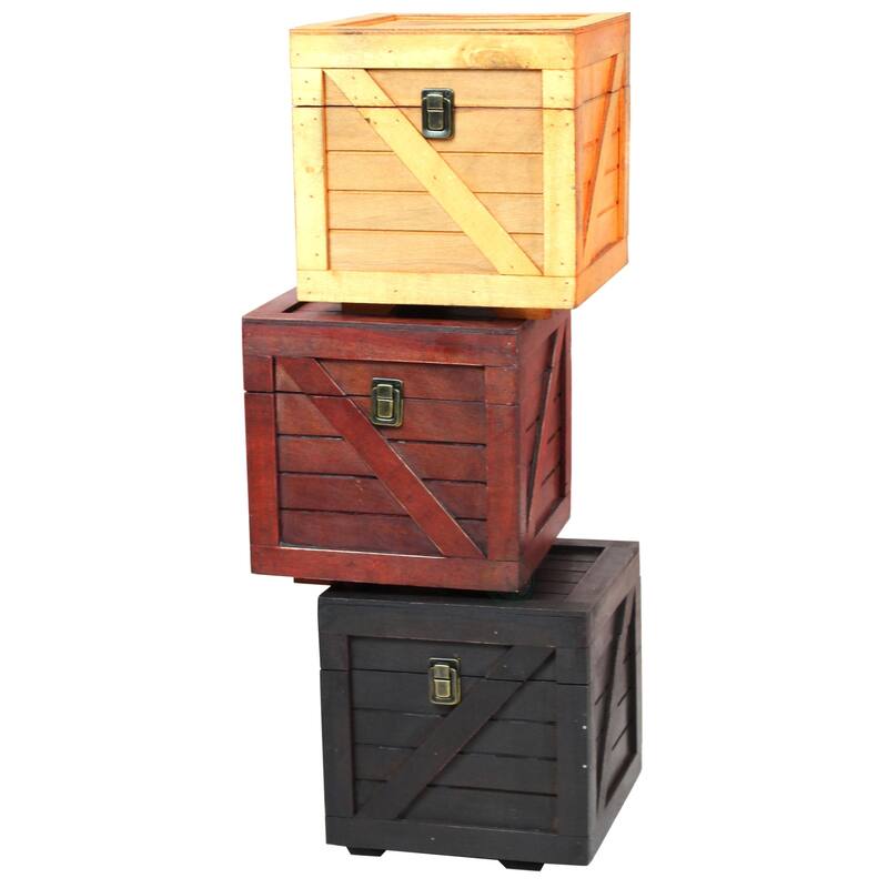 Wooden Stackable Lidded Crate