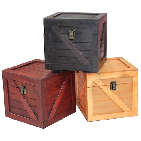 Wooden Stackable Lidded Crate