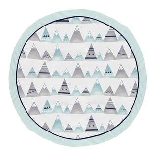 Sweet Jojo Designs Navy Blue, Aqua and Grey Aztec Mountains Collection Baby Tummy Time Playmat