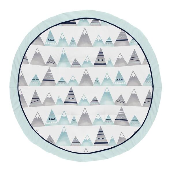 slide 2 of 2, Sweet Jojo Designs Navy Blue, Aqua and Grey Aztec Mountains Collection Baby Tummy Time Playmat