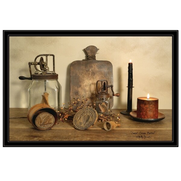"Sweet Cream Butter" by Billy Jacobs, Ready to Hang Framed Print, Black Frame